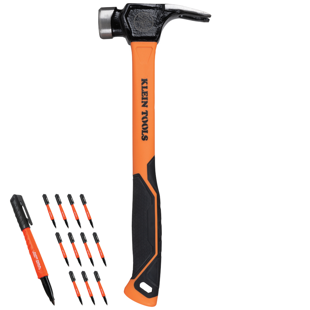 Klein Tools 832-26 Lineman's Claw Milled Hammer with Free Marker Set from Columbia Safety